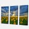 Designart - Beauty Sunset over Sunflowers - Landscape Canvas Art Print